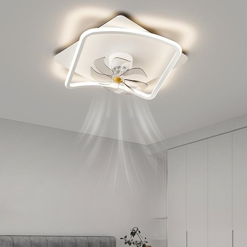 Nordic Style Ceiling Fan Lamp LED Geometry Shape Ceiling Fan Light for Living Room