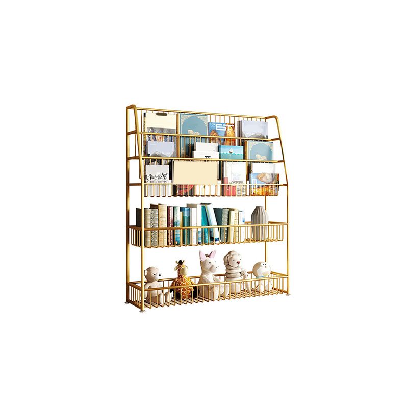 Contemporary Open Back Metal Bookshelf Freestanding Book Organizer