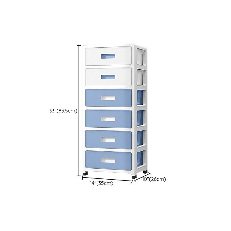 Coastal Cabinet Plastic Drawers Filing Cabinet for Home Office