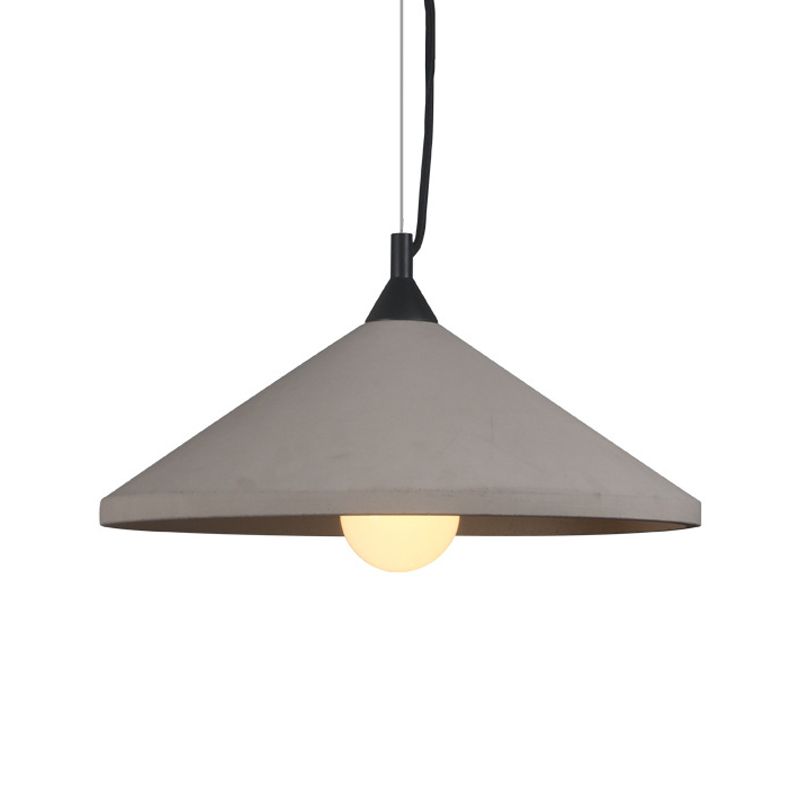 Lampada a sospensione a bagliore larga in stile industriale 1 Luce a soffitto sospeso in cemento in grigio