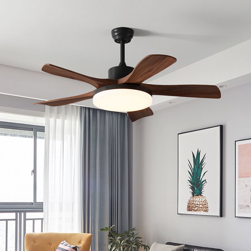 Creative Wooden Ceiling Fan Light Fixture Modern LED Ceiling Lamp for Bedroom