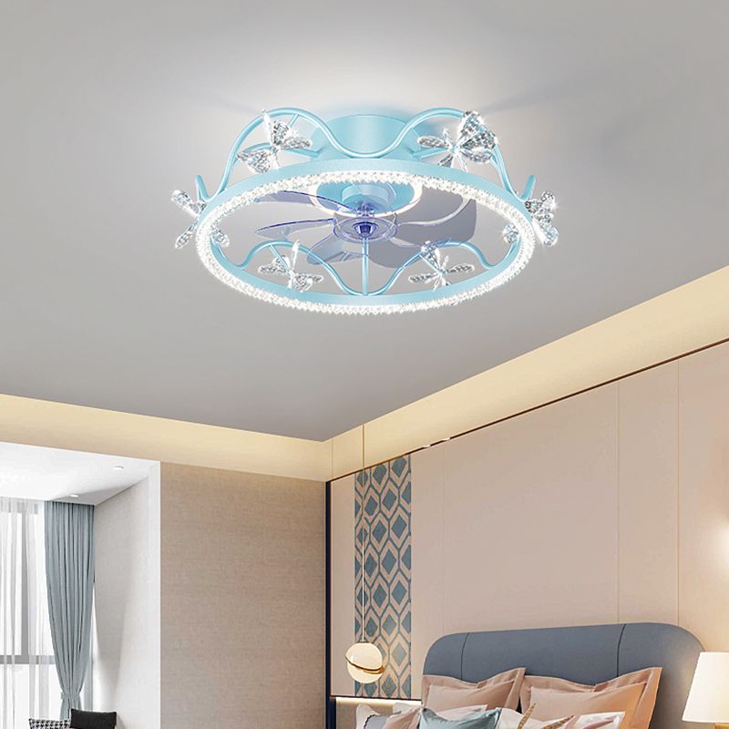 Multi Light Ceiling Fan Light Modern Style Metal Ceiling Fan Light for Children's Room