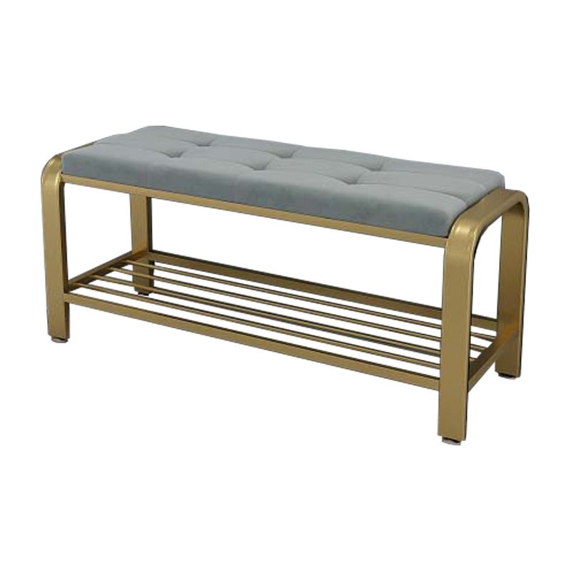 Modern Shoe Storage Bench Velvet Foam Bench with Legs for Living Room