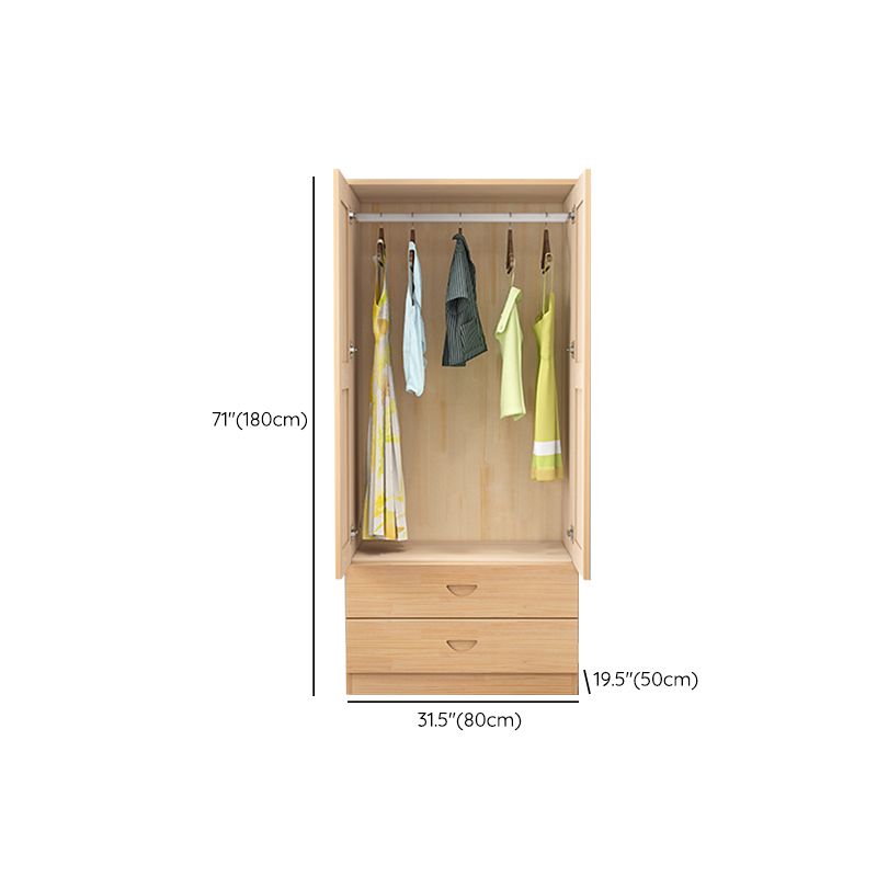 Solid Wood Kids Closet Modern Style Wardrobe Closet with Garment Rod