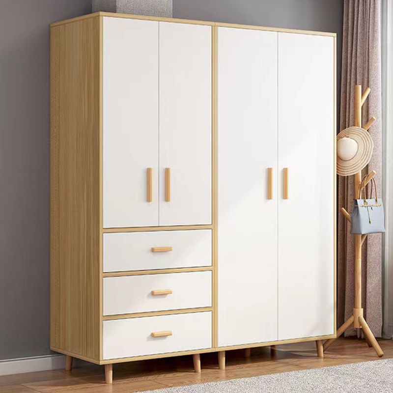 Manufactured Wood Kid's Wardrobe Modern Style Wardrobe Armoire with Garment Rod