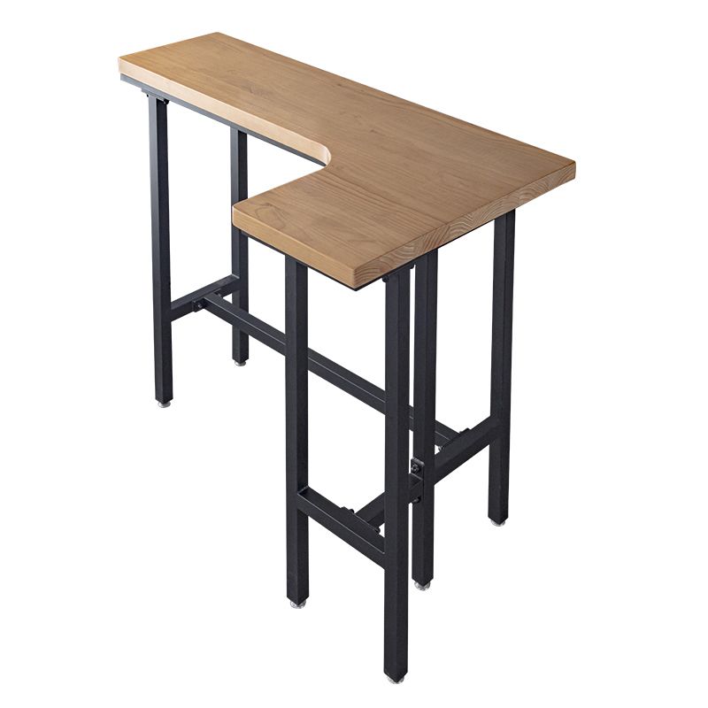 Industrial Black Iron Bar Table Wood Specialty Top 41.3"H Bistro Table for Living Room