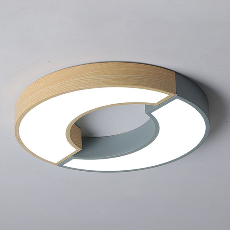 2 Light Circle Ceiling Light Modern Macaron Style Metal Ceiling Lighting for Bedroom