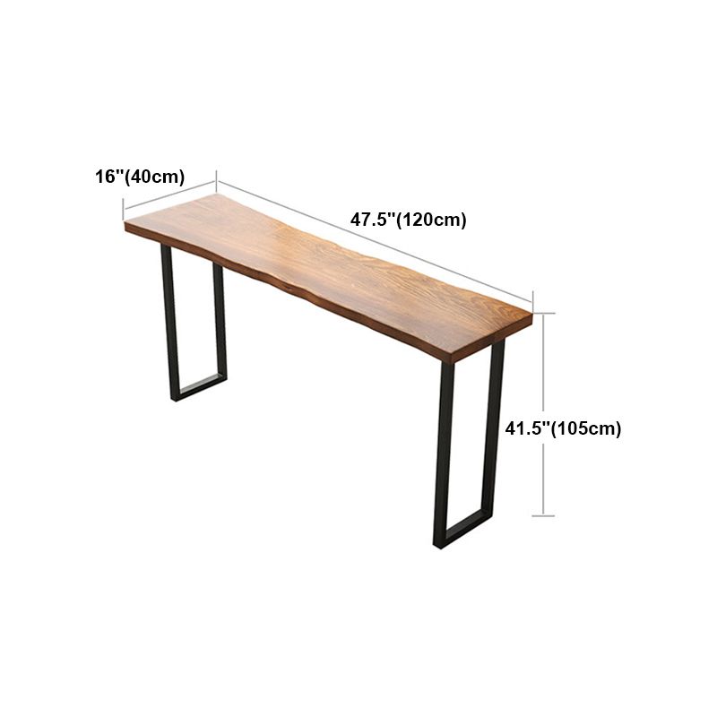 Industrial Bar Dining Table Solid Wood Bar Dining Table with Sled Base