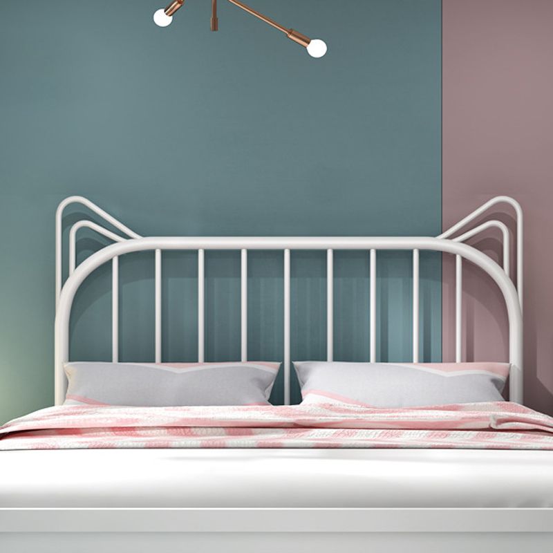 Scandinavian Metal Headboard Princess Slat Mattress Queen Low Profile Bed