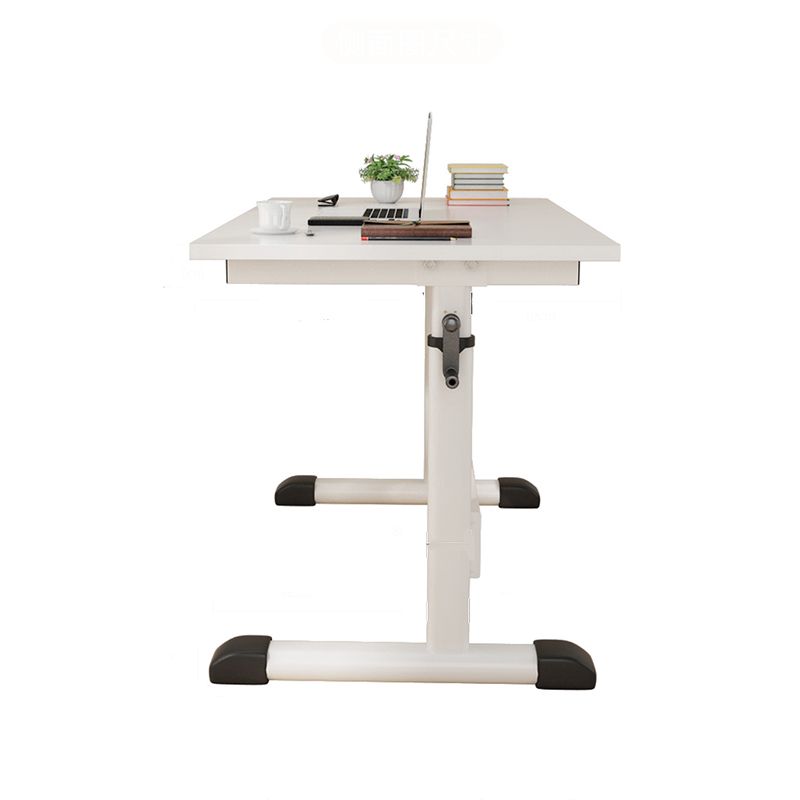 Adjustable Height Home Office Desk T-Shape Base Cable Management Writing Desk