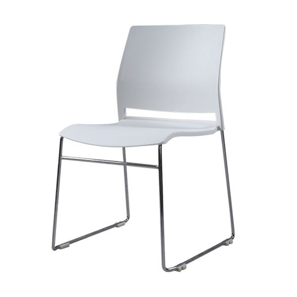 Modern Style Task Chair Plastic Armless Office Chair with Metal Legs