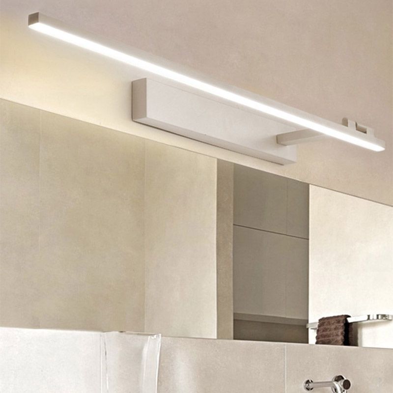 1-Light Minimalist Metal Vanity Light Straight LED Mirror Light for Bathroom