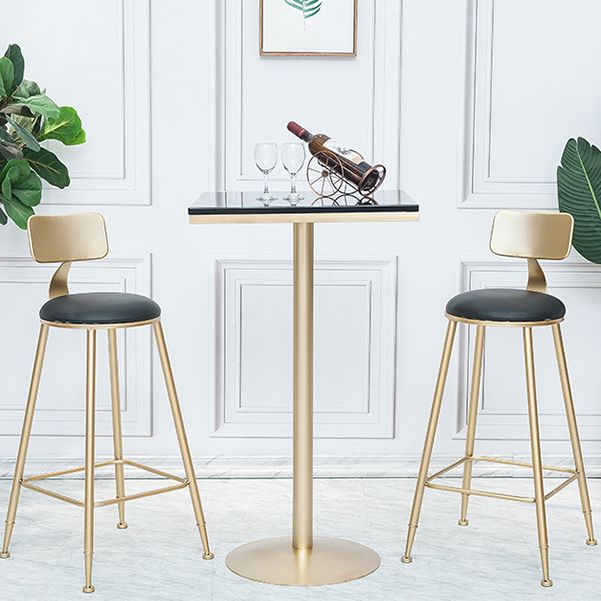 Stone Bar Dining Table Glam Round /Square Bar Table with Pedestal for Dining Room