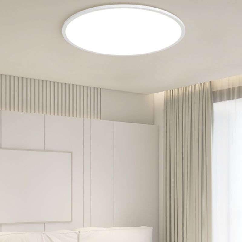 1 Light Geometric Flush Mount Lighting Modern Metal Flush Light in White