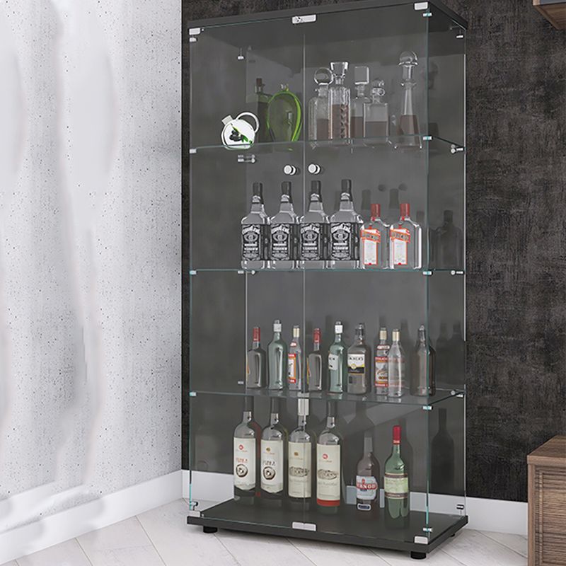 Tempered Glass Curio Cabinet Modern Display Cabinet for Bedroom, 64"H X 14.5"W