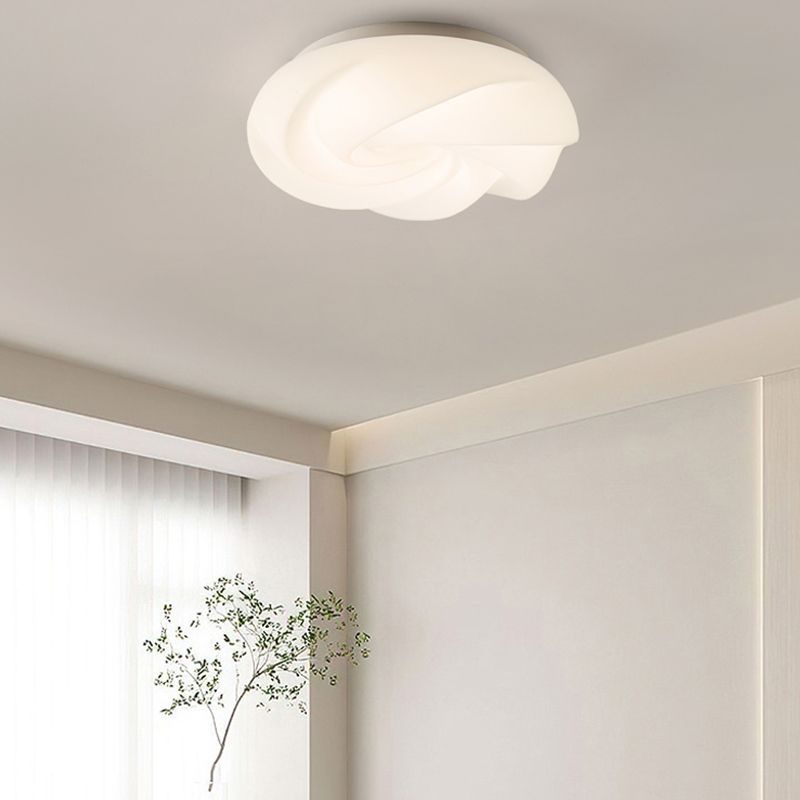 Modern Metal Flush Mount Cookies Shape Ceiling Light with Plastic Shade for Living Room