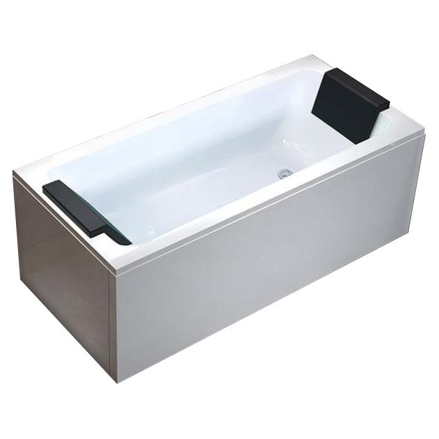 Modern Rectangular Bath Stand Alone Acrylic Soaking White Bathtub