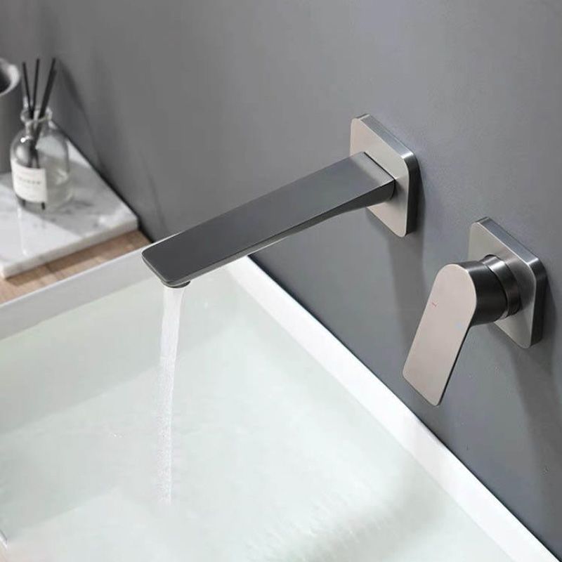 Contemporary Style Faucets Wall Mounted Bathroom Faucet with Lever Handles