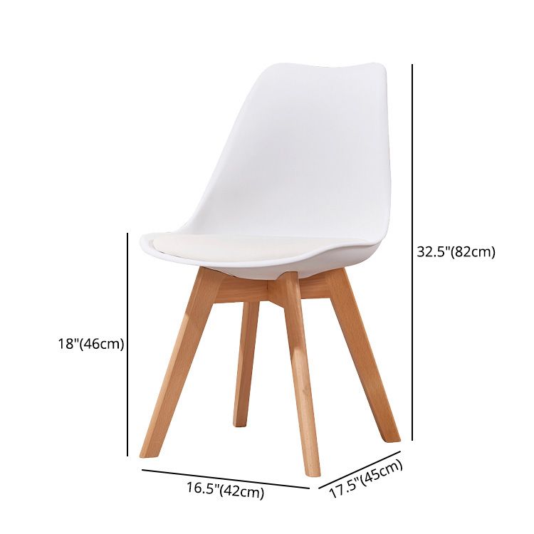 Contemporary Style Dining Room Chair Solid Back Armless Chair for Kitchen