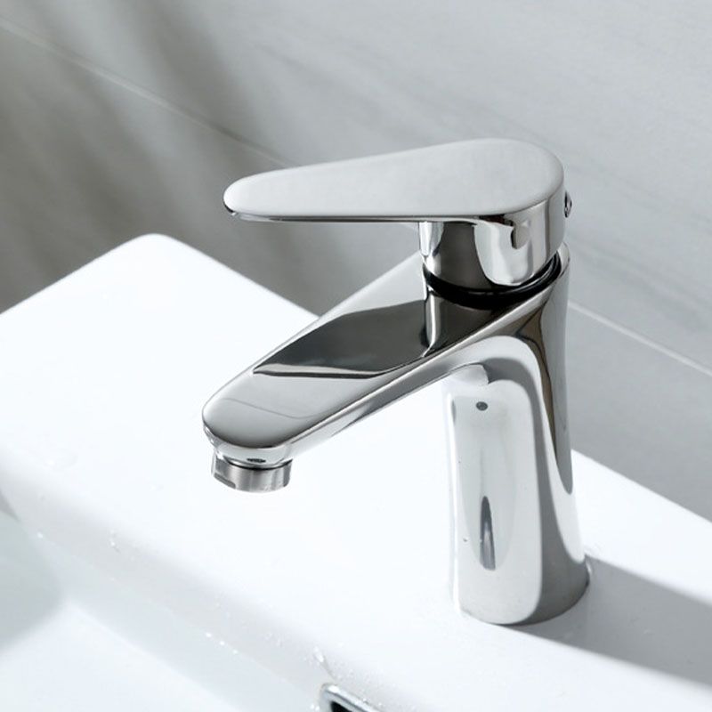 Contemporary Stainless Steel Vessel Faucet Lever Handles Low Arc Vessel Faucet