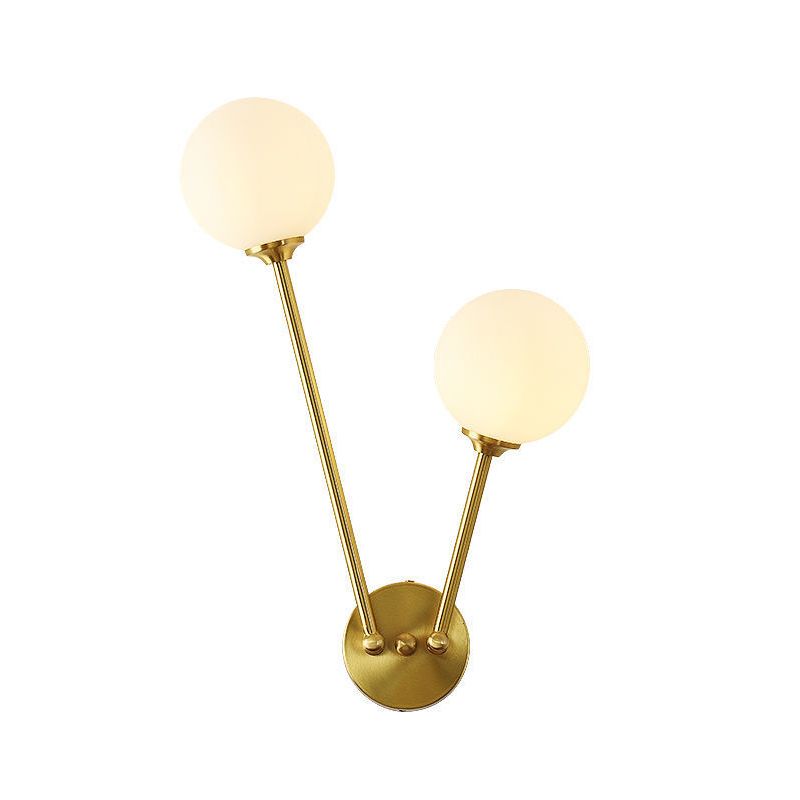 Glass Ball Shade Vanity Lighting Minimalist Wall Light Sconce for Bathroom