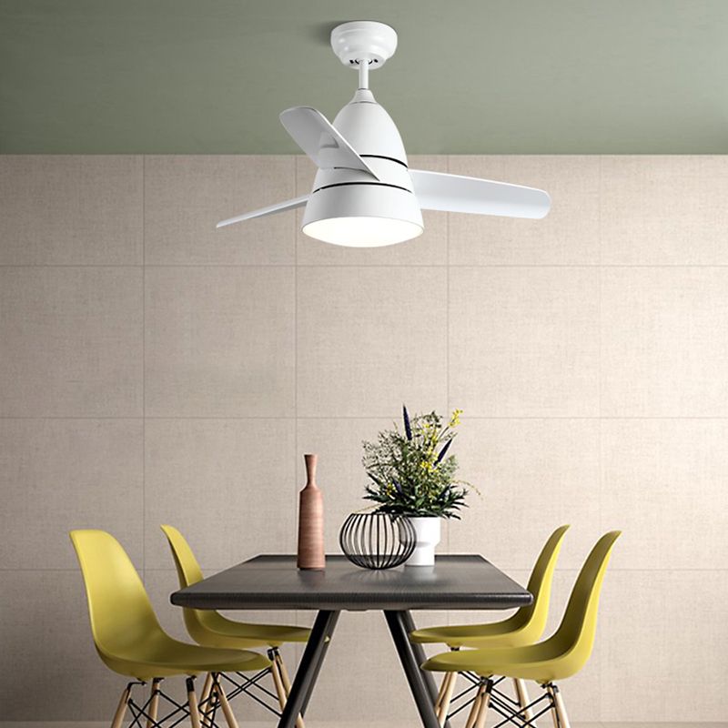 Modern Simple Ceiling Fan Lamp Cone Shape LED Ceiling Fan Light for Bedroom