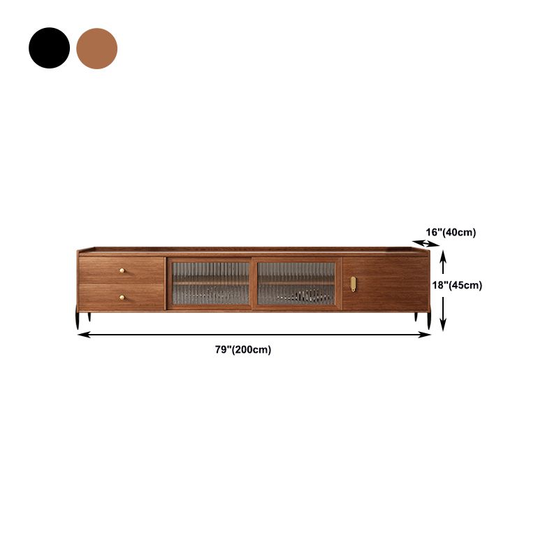 Traditional TV Stand with Drawers Rubberwood TV Media Console