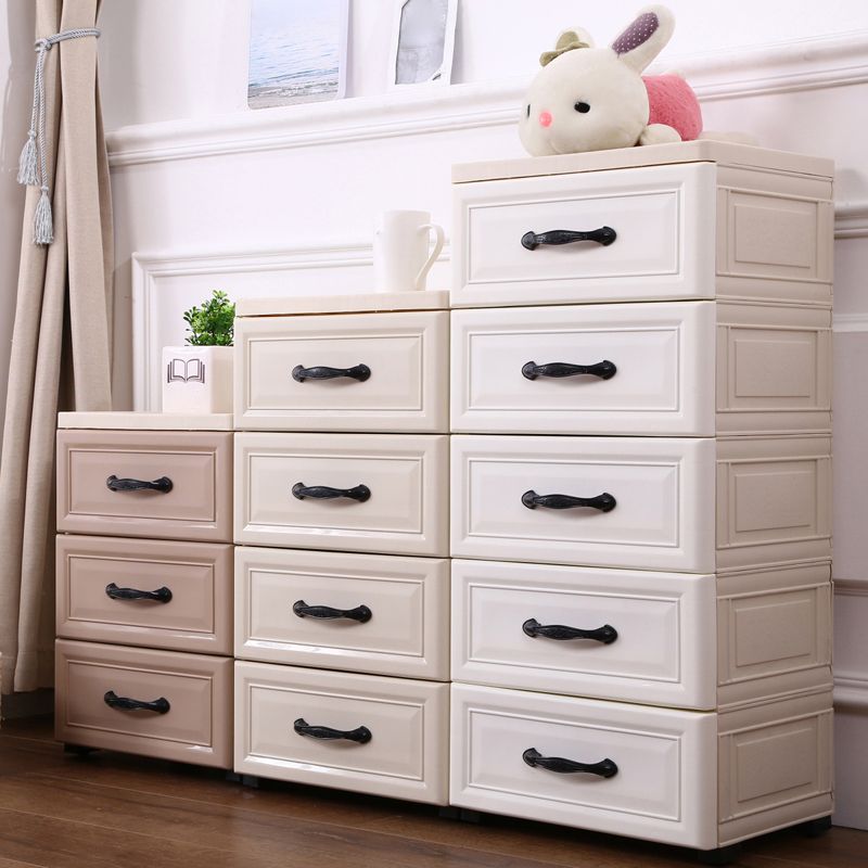 Plastic Chest Nursery Dresser Scandinavian Kids Nightstand with 5/6 Drawers