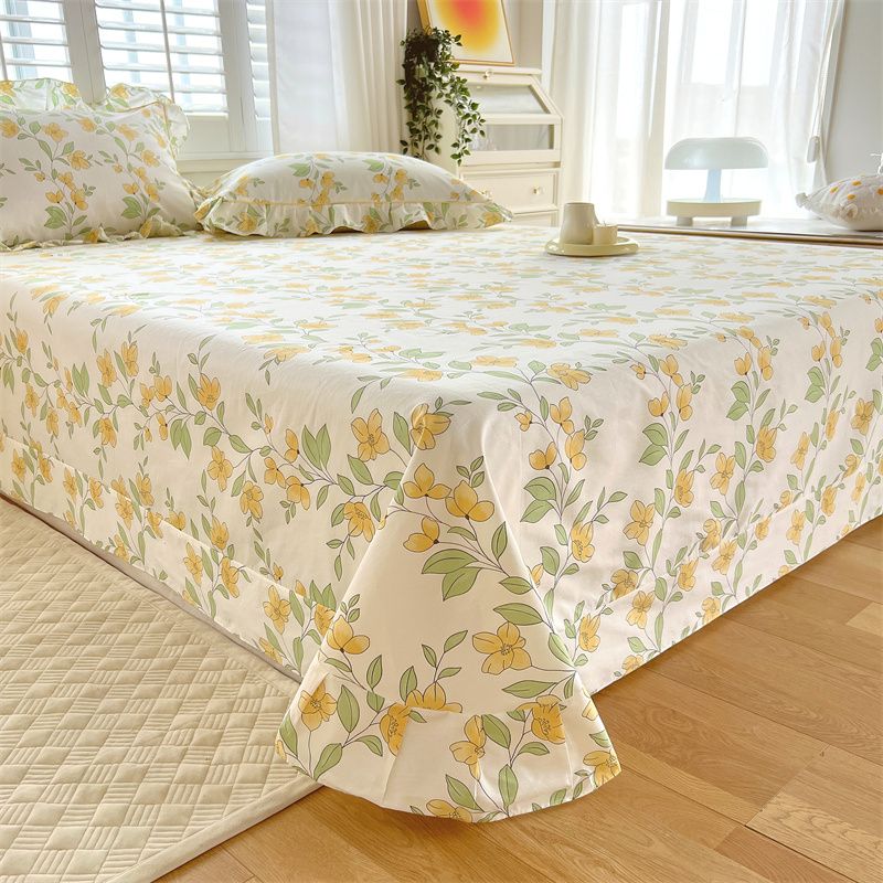 Floral Printed Bed Sheet Set Modern Elegant Sheet for Bedroom