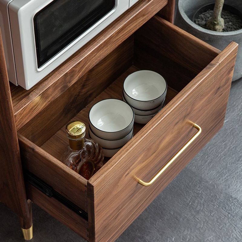 Sliding Glass Door Sideboard Cabinet Pine Solid Wood Server Credenza