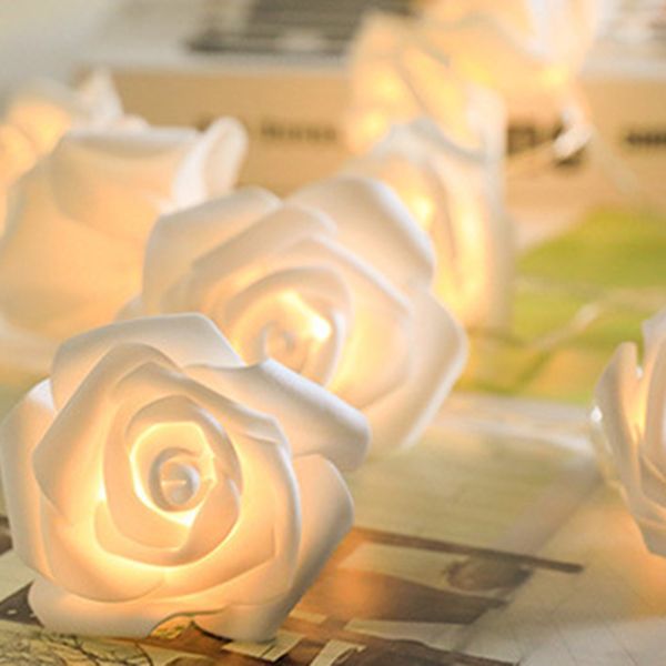 Plastic Rose String Light Kit Nordic Romantic LED Decorative Light for Bedroom