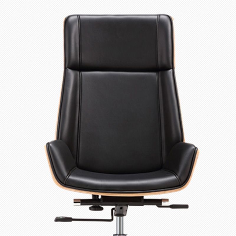 Modern Rotatable Office Chair High Back Fixed Armrest Manager Chair