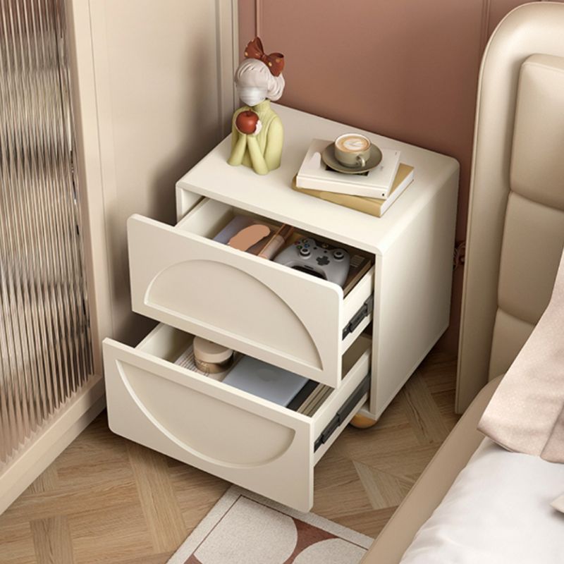 with Drawers Nursery Nightstand White Manufactured Wood Flat Top Neutral