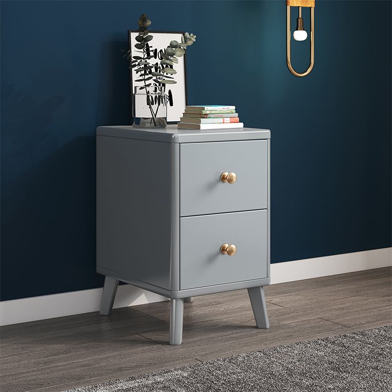 Contemporary Bed Nightstand Wooden Accent Table Nightstand with 2 Drawers