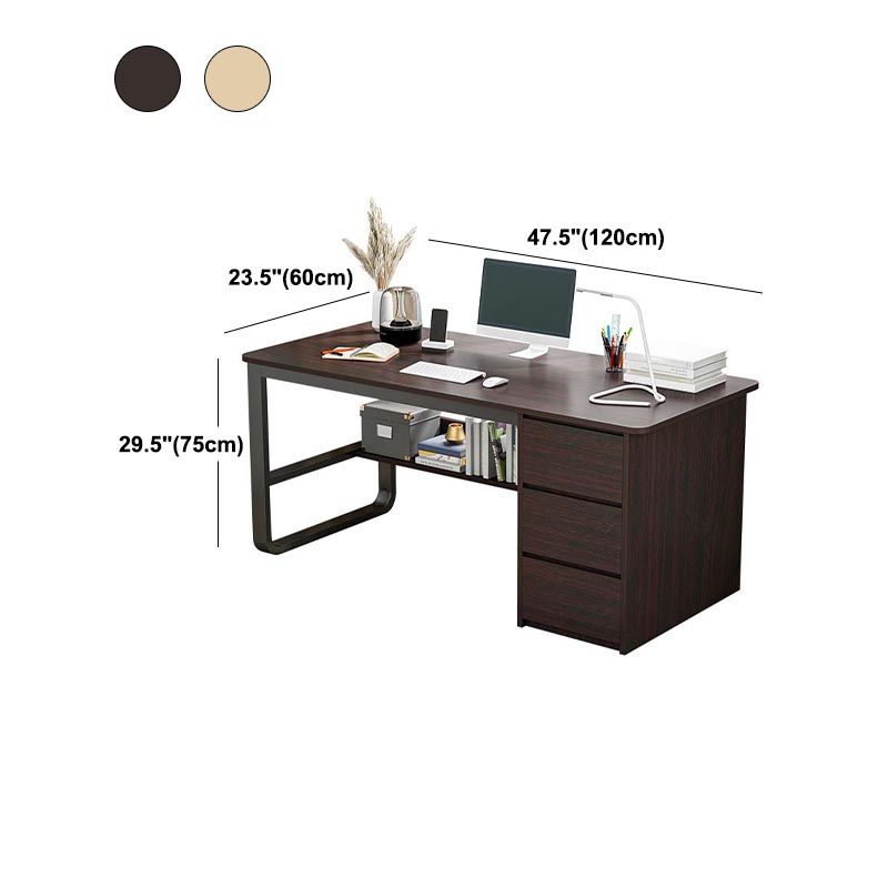 Contemporary Style Engineered Wood Desk Rectangle Desk with Drawers for Office