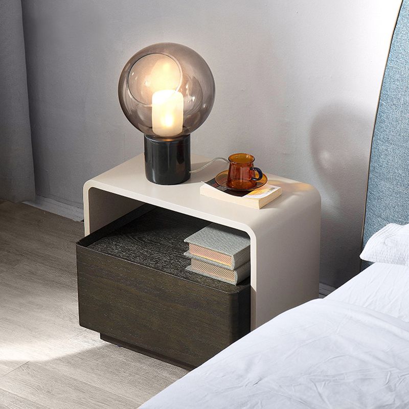 Engineered Wood Bedside Cabinet Modern Bed Nightstand with Drawer