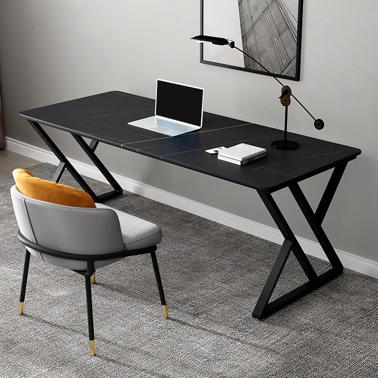 Home Office Sled Writing Desk Modern Style Stone Writing Desk