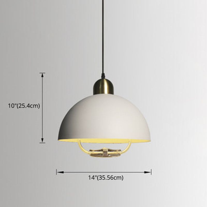 1 Light Semicircle Hanging Ceiling Lights Macaron Aluminum Hanging Light Fixtures for Restaurant