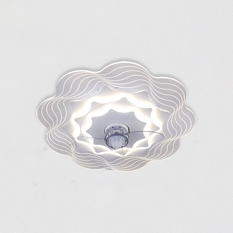 Metal Flower Fan Ceiling Lighting Modern Style 1-Light Flush Mount Lamp