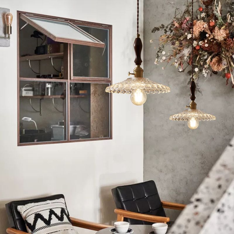 Glass Pot Cover Shade Hanging Lights Industrial Style 1 Light Hanging Lamp for Bedroom