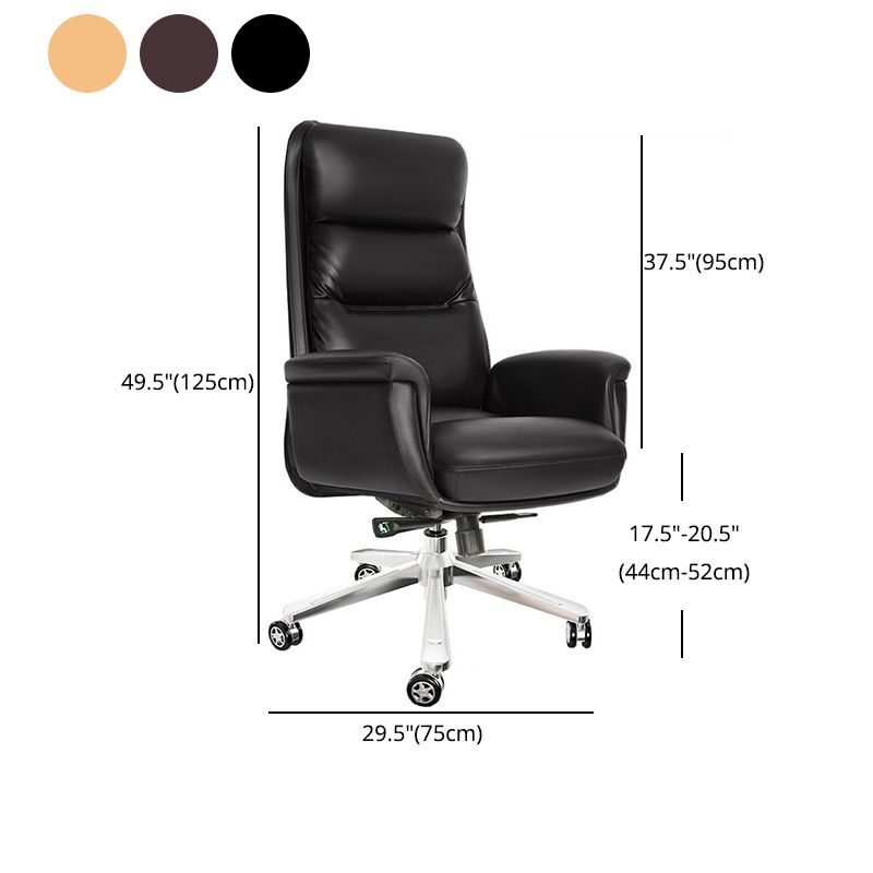 Contemporary Ergonomic Executive Leather Chair Tilt Mechanism High Back Chair