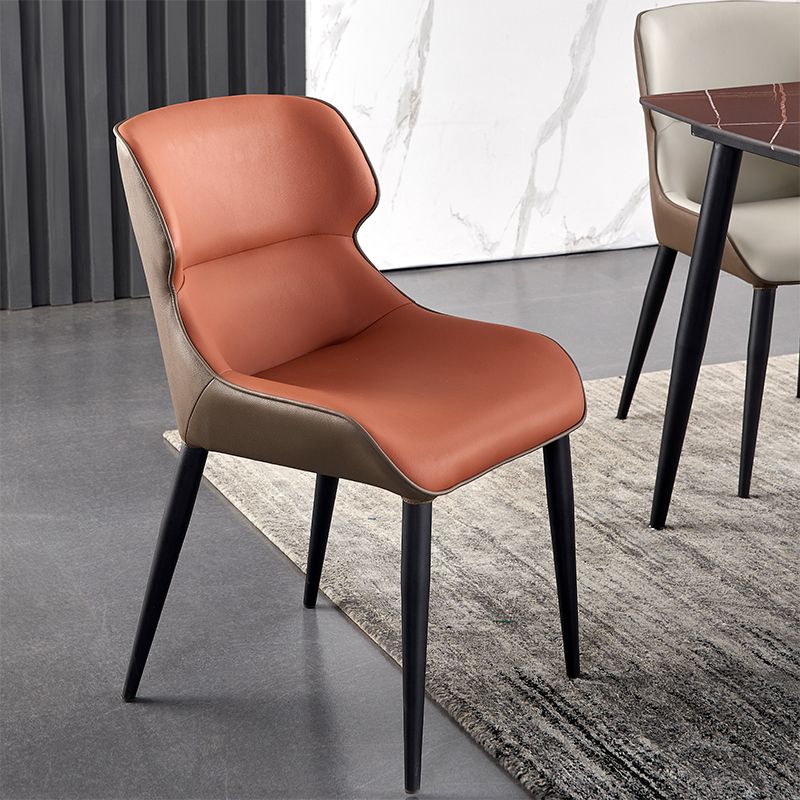 Modern Style Faux Leather Dining Chair Arm Wingback Side Chair for Home Use