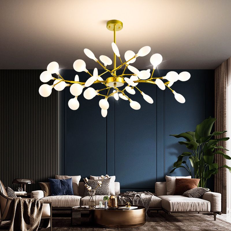 Metal Unique Shape Chandelier Light Modern Style Multi Light Hanging Lamp for Dining Room