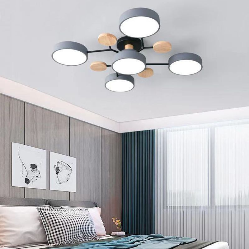 Nordic Style Ceiling Lighting Metal Semi Flush Mount for Living Room