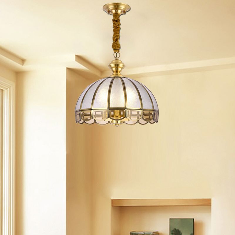 Messing 1 Lampe hängende Deckenleuchte Vintage Wasserglas Dome Suspension Anhängerlampe