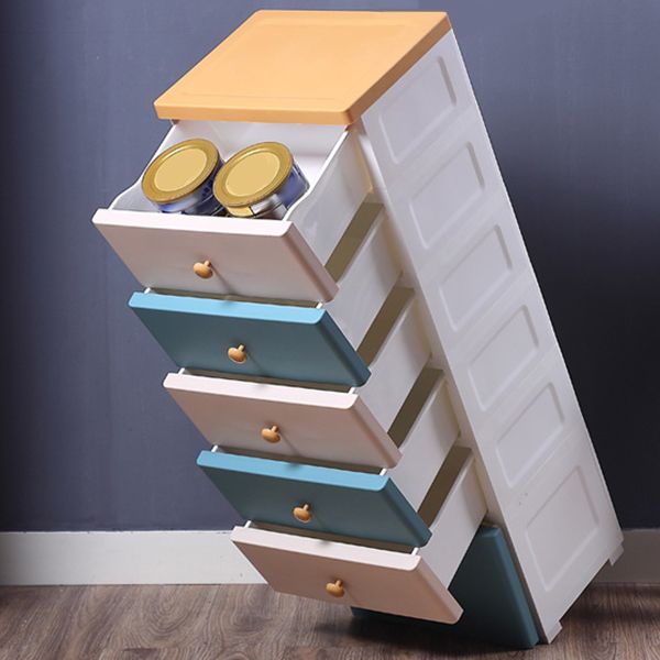 Scandinavian Plastic Baby Dresser Vertical Kids Furniture with Drawers for Bedroom