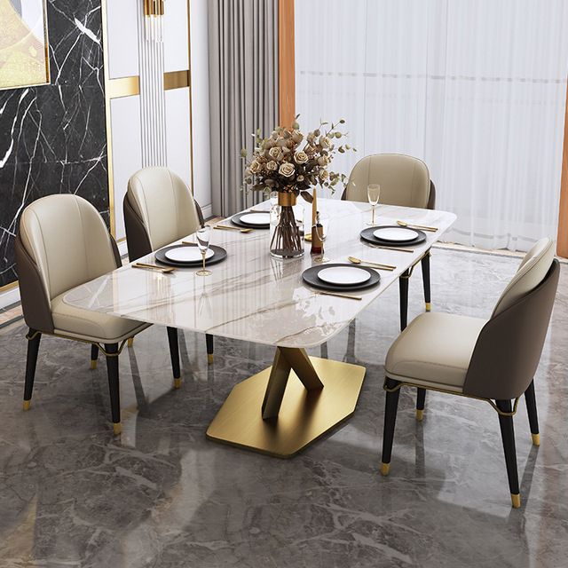 Glam Style Sintered Stone Dining Set 1/2/5/6/7 Pieces Dining Set for Dining Areas