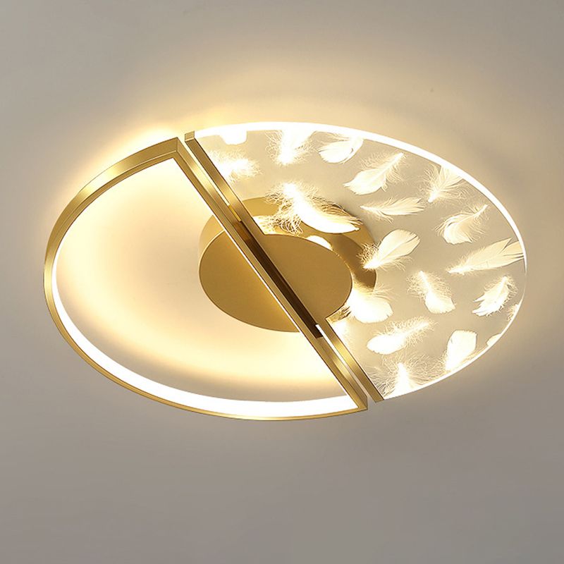 Round Flush Mount Ceiling Light Acrylic Modern Simplicity Flush Mount Ceiling Light for Living Room