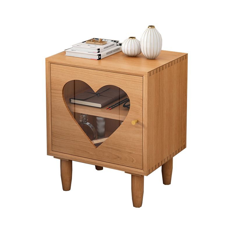 Natural Solid Wood Kids Bedside Table 1 Cupboard Nursery Nightstand