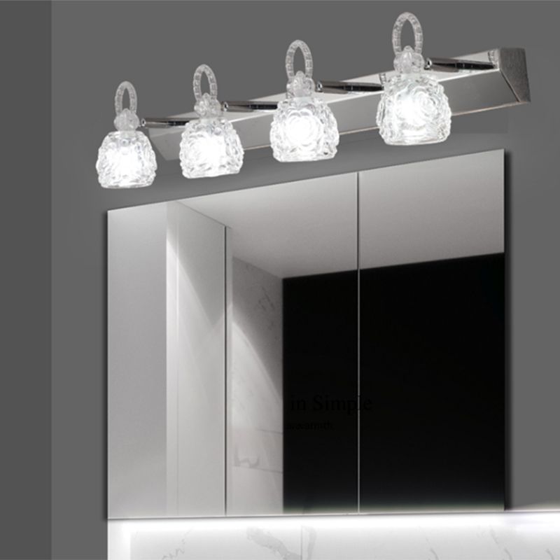 Modern Simple Mirror Light Nordic Toilet Bathroom Glass Shade Mirror Lamp Fixture